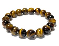 Pulsera de piedra preciosa ojo de tigre en forma de bola Ø-10 mm piedra natural piedra curativa