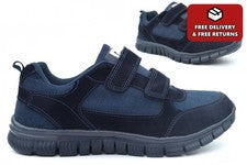 Entrenadores de espuma viscoelástica para hombre Zapatos de hombre Cierre táctil Ligeros Azul marino