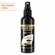 Spray de arroz negro para el crecimiento del cabello RÁPIDO cuidado adelgazante cuero cabelludo orgánico sin enjuague pr