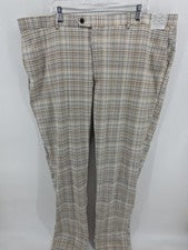 Statement Louis Pantalones de Lana Para Hombres 47R Blanco Negro Dorado Vestido a Cuadros Italia Nuevo con Etiquetas $79