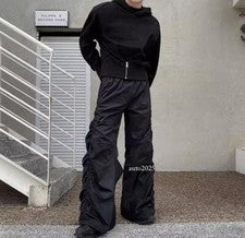 Pantalones sueltos con volantes de otoño con diseño de moda para hombre Pantalones informales punk góticos
