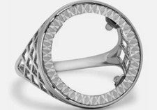 Montaje de anillo medio soberano de plata de ley