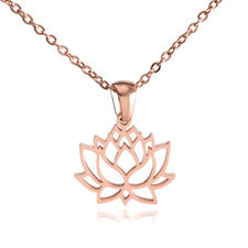 Collar de acero inoxidable con flor de loto