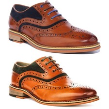 Justinreess England Hombres Verde Gamuza Punta de Ala Brogue Zapatos Inteligentes Reino Unido 6-12
