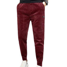 Hombres Informales Pana Pantalones Cónicos Bolsillos de Carga Harén Pantalones Deportes Moda