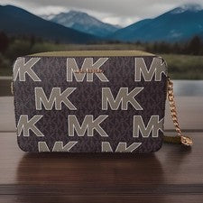 NUEVO CON ETIQUETAS Michael Kors Mujer Cartera Bolso de Hombro Cuero Oliva y Marrón MK Envío Rápido