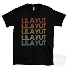 CAMISETA LILAYUT ESTILO RETRO REPETIDO Hombre y Mujer Novedad Genial Nombre Regalo