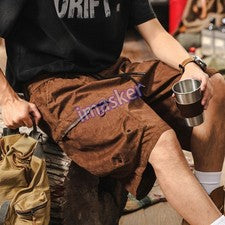Pantalones Cortos Estilo Americano Para Hombre Bolsillo Carga Caza Exterior Mezcla de Algodón Talla