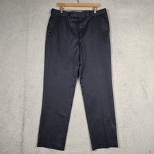 Pantalones de vestir Perry Ellis Portfolio para hombre 36x34 azul marino oscuro frente plano recto nuevos con etiquetas