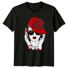 Mujer con Auriculares Moda Hombre Camiseta Mujer Camiseta Gráfico Unisex Top