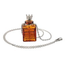 Collar Botella Perfume Vidrio | Botella Difusora de Aceite Esencial de 3ml con Corona