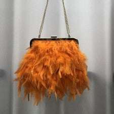 Bolso bandolera de piel de avestruz 100 % real para mujer noche fiesta bolso de hombro moda