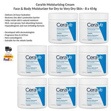 CeraVe Crema Hidratante Cuidado Facial y Corporal Piel Seca 8x454g