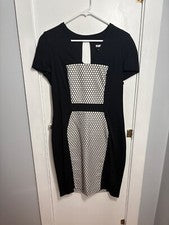 Vestido Yoana Baraschi Para Mujer Dos Tonos Panel Body Con BOHO Club Negro EE. UU. 12 NUEVO CON ETIQUETAS