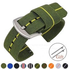 Correa de reloj elástica de nailon 20 mm 22 mm correa de liberación rápida deporte militar