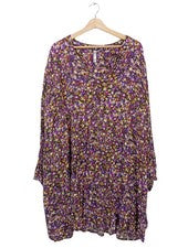 Maxi Blue Freizeitkleid Damen Lila Blumenmuster Viskose Gr. 52