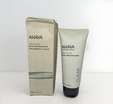 Nuevo en caja Exfoliante de lodo facial Ahava Time to Clear, caja de abolladuras de minerales del Mar Muerto de 3,4 OZ