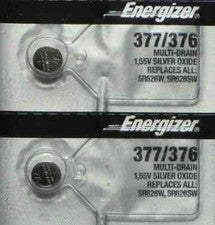 2 PIEZAS Energizer 377 376 Óxido de Plata 1,55 Voltios Bajo Drenaje D377 SB-AW SR626SW SR6