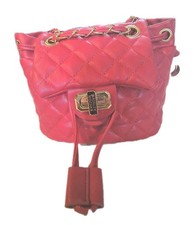 Mochila Badgley Mischka Para Mujer Mini Roja Imitación Cuero Acolchado Bolso Cartera Glamour