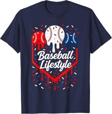 Camiseta deportiva unisex de béisbol estilo de vida goteo béisbol niño niños regalos