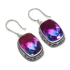 Pendiente de joyería de plata esterlina 925 con piedras preciosas de...