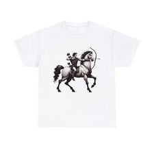 Camiseta Unisex Adulto De Colección Caballo Arquero Fantasía Caballo Estilo Retro Gráfico