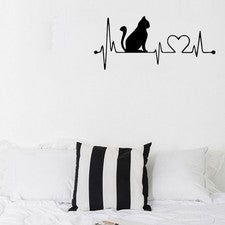 1 pieza Pegatinas de Pared Electrocardiograma Pegatina Murales Hogar Paredes Decoración Arte para