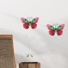 2 Piezas Duradero Hierro Mariposa Colgante Pared Metal Decoración para Decoración del Hogar