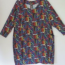 ¡Alagador de figuras NAVEED! Vestido túnica Kuschel + bolsillos multicolor 46-48 XL