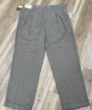 Pantalones de vestir para hombre Savane Premier tinte plisados viscosa sin arrugas talla 40x32 nuevos con etiquetas