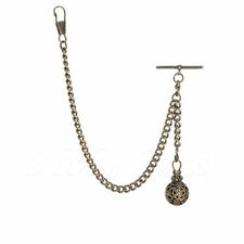 Nuevo Reloj Bolsillo Albert Único Bronce Llavero Cadena Con Colgante
