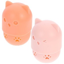 Estuche de belleza con soporte de esponja de maquillaje de silicona reutilizable protector 2 piezas