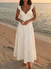 Maxivestido Bohemian líneas A para mujer en colores albaricoque