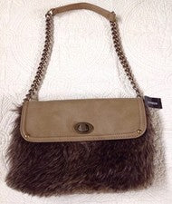 Cartera pequeña Express marrón de piel sintética