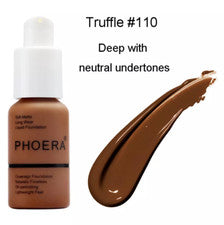Base líquida mate impecable de larga duración PHOERA Bottle 30 ml trufa 110