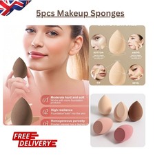 Paquete de 5 esponjas de maquillaje de belleza base licuadora tampón aplicador impecable suave