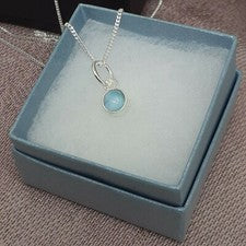 Colgante Larimar Charm - Plata de Ley 925 - 6 mm - Regalo Perfecto - NUEVO
