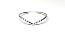 Anillo apilable de plata de ley 925 delgado Wishbone ideal como anillo de dedo o midi