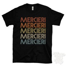 CAMISETA MERCIERI ESTILO RETRO REPETIDO Hombre y Mujer Novedad Genial Nombre Regalo
