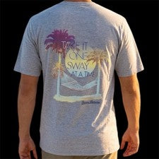 $45 Camiseta TOMMY BAHAMA Gris ONE SWAY AT A TIME Calce Relajado Manga Corta Nueva con Etiquetas