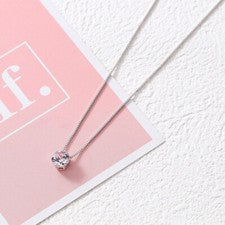 Collar con Circonita Cristal Colgante Cadena Plata de Ley 925/46cm