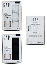 Paquete de 3 camisetas interiores GAP 100 % algodón cuello en V ropa interior para hombre nuevas en paquete Elige color
