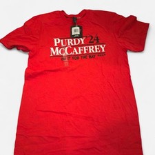 Camiseta BreakingT Purdy McCaffrey 24 Do It For The Bay roja para hombre pequeña nueva con etiquetas 49ers
