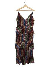 Vestido de noche Little Mistress lentejuelas rayas maxivestido multicolor talla 38 M