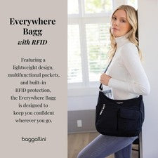 Bolso Bandolera Baggallini Everywhere - Ligero, Nailon Resistente al Agua, RFID,