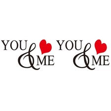 Juego de 2 pegatinas decoración del hogar cabecera pared feliz día de San Valentín arte dormitorio