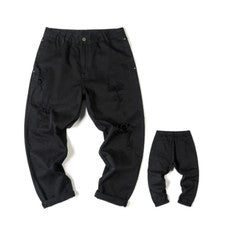 Hombres Informales Sueltos Sólidos Harén Pantalones Rasgados Cortos Pantalones Jeans Moda Sueltos