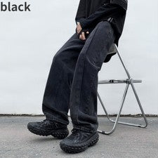 Pantalones de mezclilla estilo vintage para hombre Pantalones sueltos rectos Fiesta Club Informal