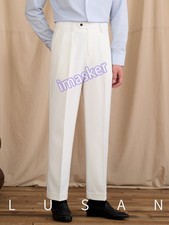 Pantalones de vestir al tobillo británicos para hombre ajustados rectos informales de negocios estilo italiano Nápoles