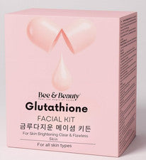 Kit facial de 7 pasos de glutatión Bee & Beauty para iluminar la piel brillo claro, 90 gm